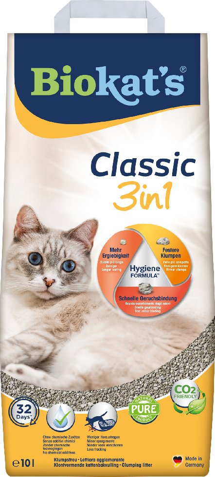 Biokat's Classic 3in1 Katzenstreu Parfümfrei - 10 l