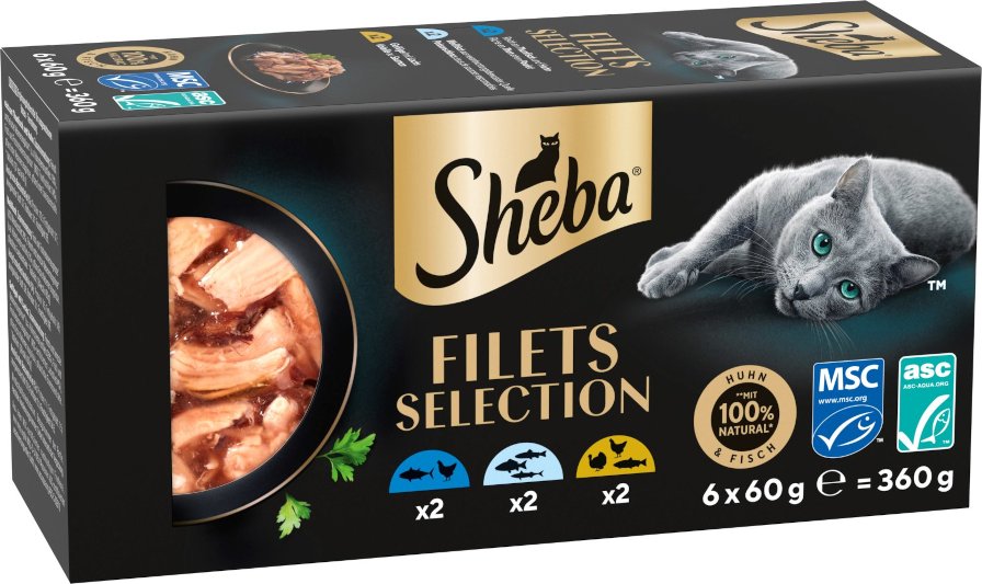 Sheba Filets 6 x 60 g - Mixpaket I (3 Sorten)
