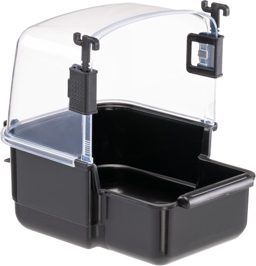 Ferplast Großsittich Vogelbad, schwarz - L 19 x B 23 x H 22 cm