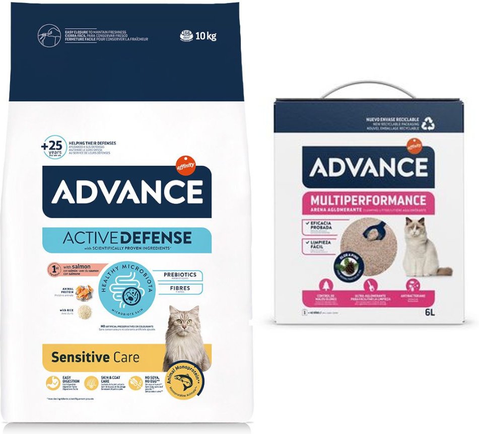 10 kg Advance Trockenfutter + 6 l Arena Multiperformance gratis! - Sensitive Lachs & Reis