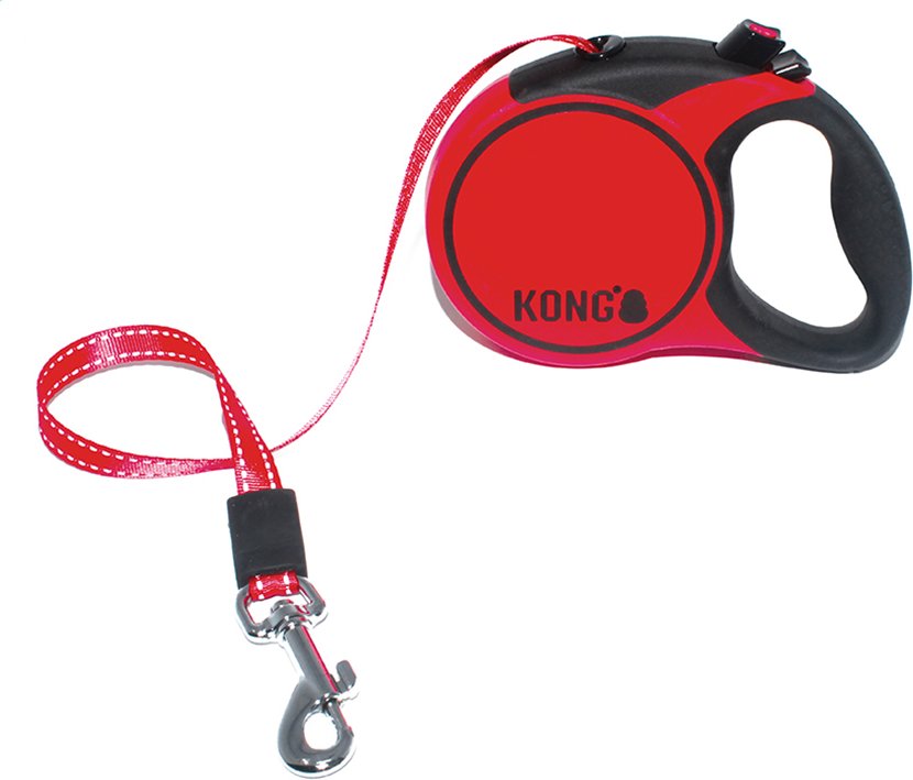 KONG Terrain Einziehbare Leine Rot - Größe S: bis 20 kg, Gurt-Länge ca. 5 m