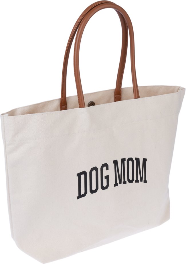 TIAKI Canvas-Einkaufstasche „Dog Mom“ - L 50 x H 35 cm