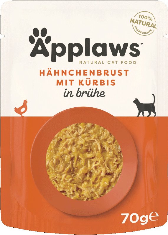 Applaws Cat Natural in Brühe 12 x 70 g - Huhn mit Kürbis