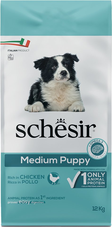 Schesir Dog Dry Medium Puppy mit Huhn - Sparpaket: 2 x 12 kg