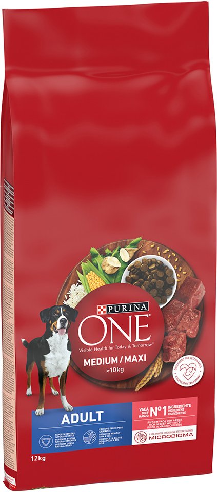 PURINA ONE Medium/Maxi Adult Rind & Reis - 12 kg