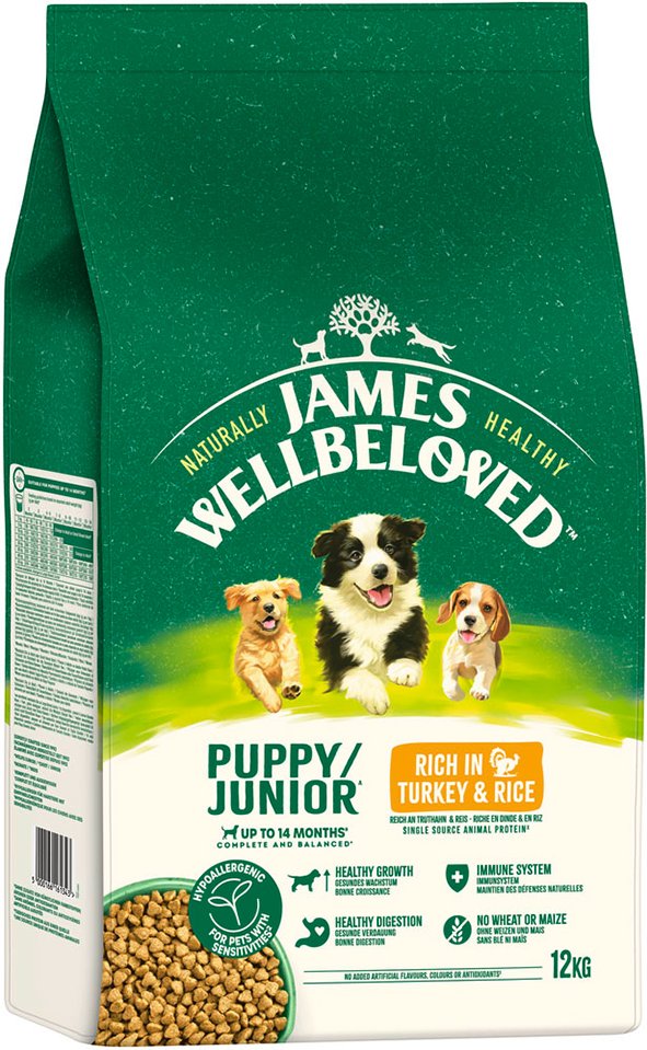 James Wellbeloved Junior Dog Hypoallergenic Truthahn & Reis - 12 kg