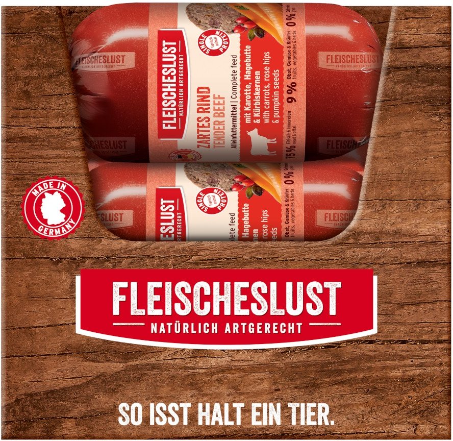 Thumbnail - Fleischeslust Classic 15 x 200 g - zartes Rind mit Hagebutte, Karotte & Kürbiskernen