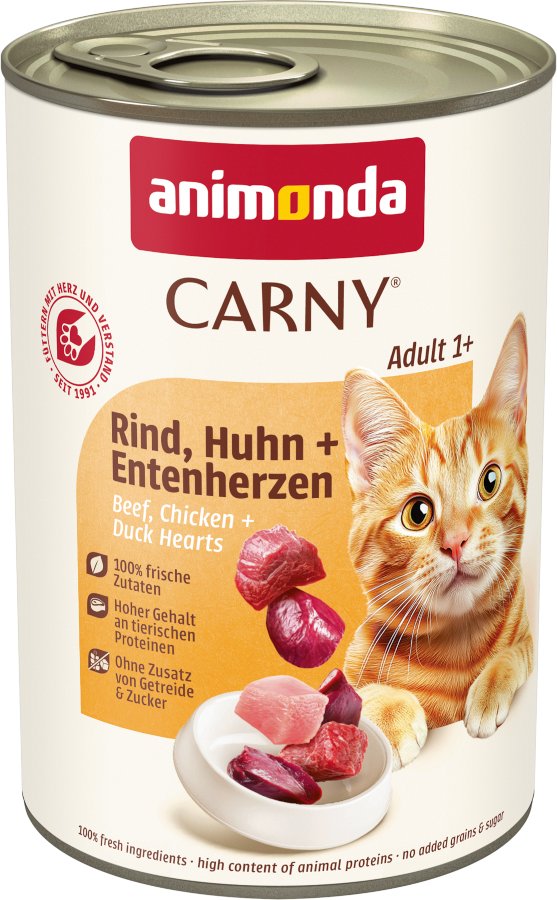 Sparpaket animonda Carny Adult 24 x 400 g - Rind, Huhn & Entenherzen