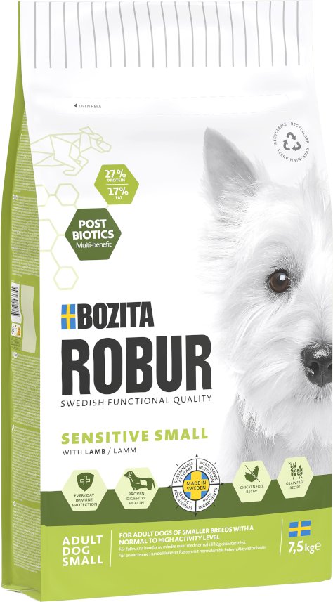 Bozita Robur Adult Small Breed Sensitive Lamm - Sparpaket: 2 x 7,5 kg