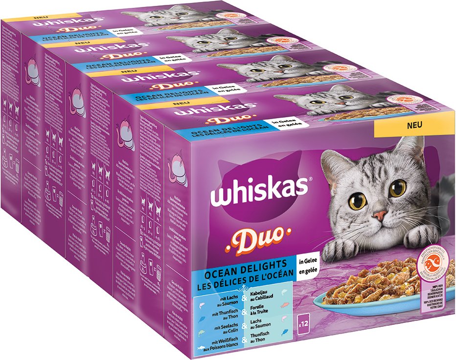 Multipack Whiskas Duo Portionsbeutel 48 x 85 g - Ocean Delights in Gelee