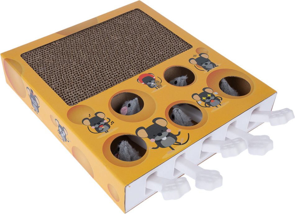 TIAKI Katzenspielzeug Whack-a-mole 2 in 1 - L 36 x B 26 x H 6 cm