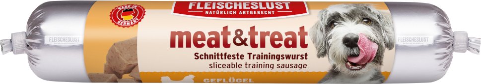 Thumbnail - Fleischeslust meat & treat Trainingswurst - Sparpaket: Geflügel 6 x 80 g