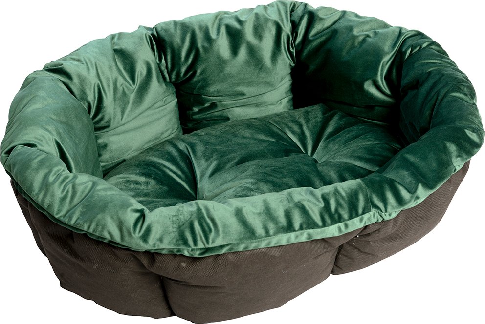 Überzug Samt grün für Ferplast Korb Siesta Deluxe (ohne Korb) - Größe 10: L 96 x B 71 x H 32 cm