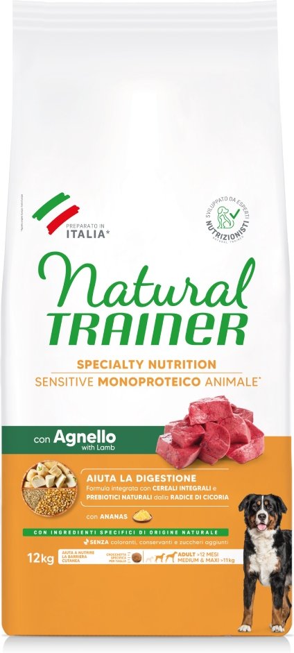 2 x 7 kg / 12 kg Natural Trainer Sensitive zum Sonderpreis! - Adult Medium & Maxi mit Lamm (2 x 12 kg)