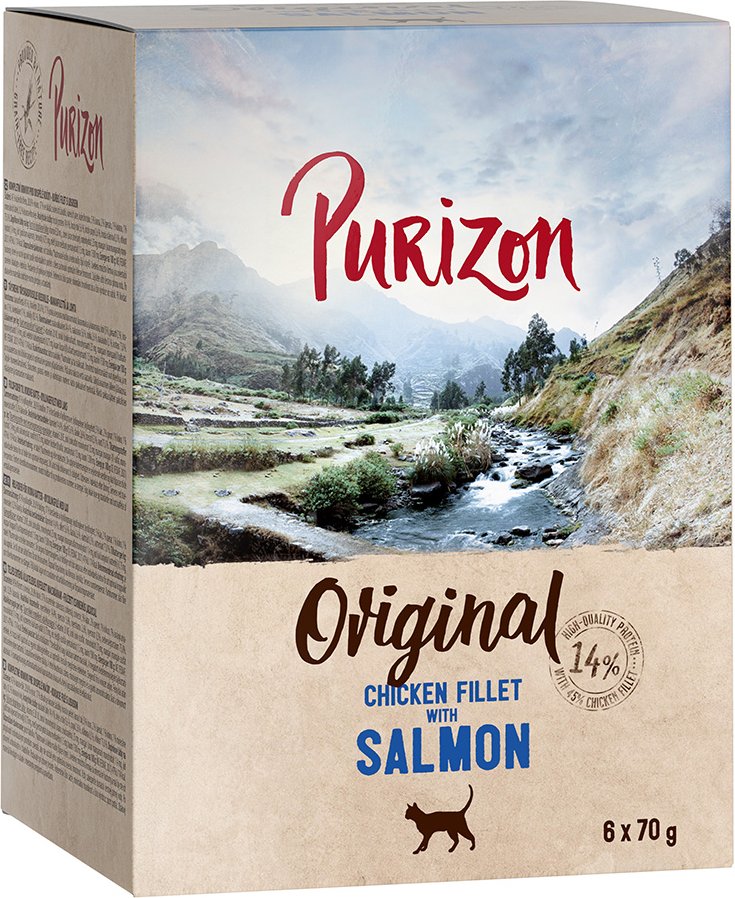 Purizon Adult 12 x 70 g - getreidefrei - Hühnerfilet mit Lachs