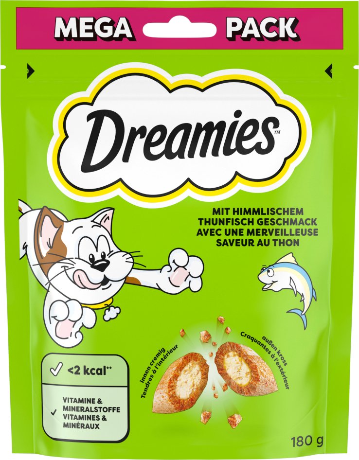 Dreamies Katzensnacks Mega Pack - Sparpaket Thunfisch (4 x 180 g)