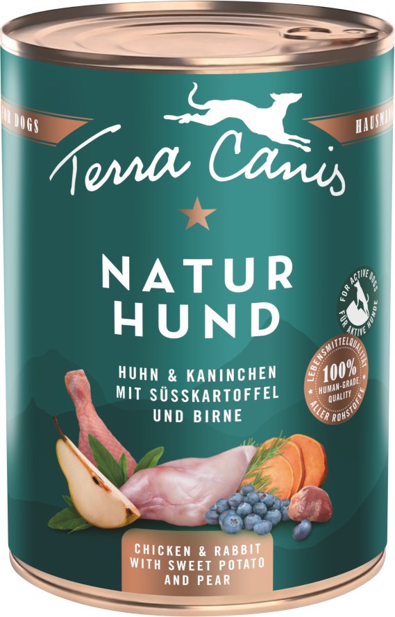 Terra Canis Naturhund 6 x 400 g - Huhn & Kaninchen mit Süßkartoffel & Birne