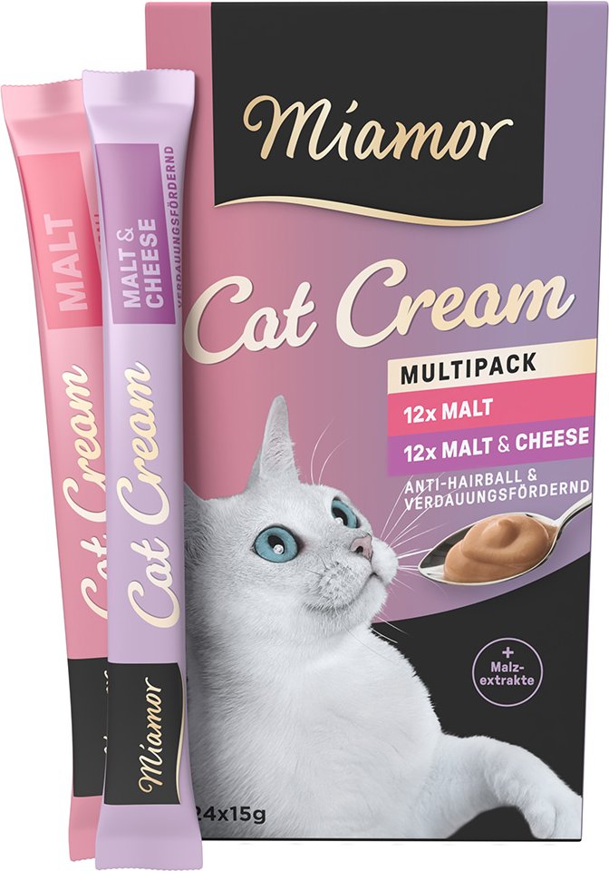 Miamor Cat Snack Malt Cream & Malt-Käse Multibox -Sparpaket 48 x 15 g