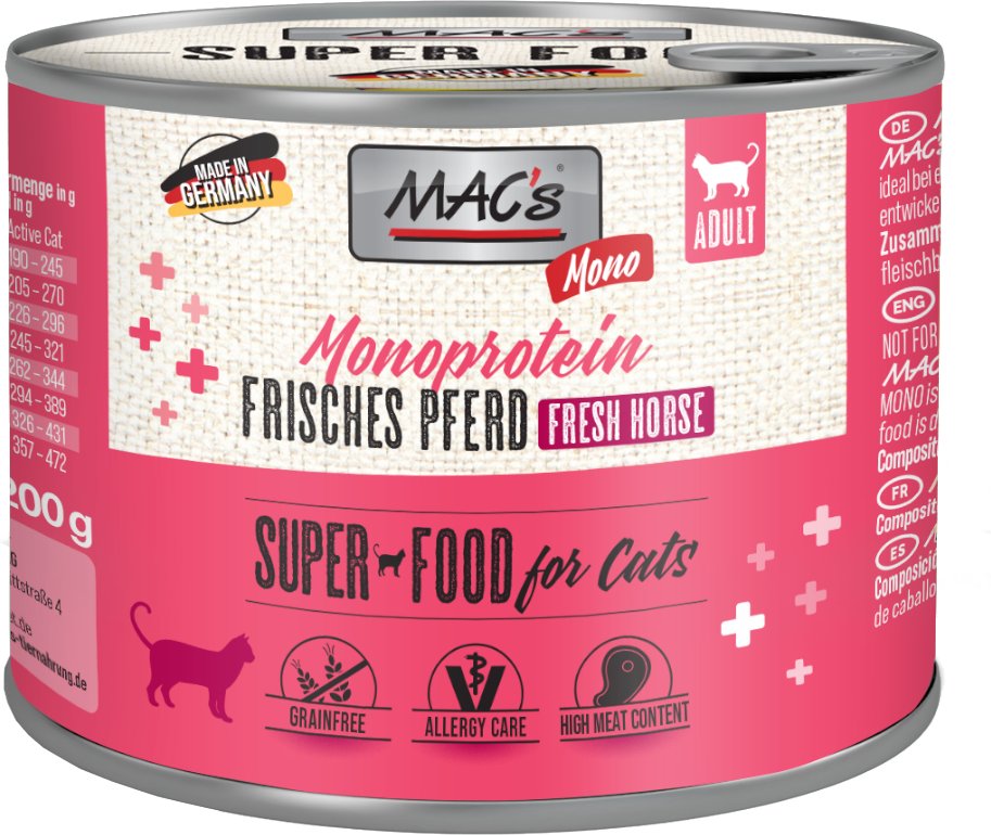 Sparpaket MAC´s Cat Mono Sensitive 24 x 200 g - Pferd