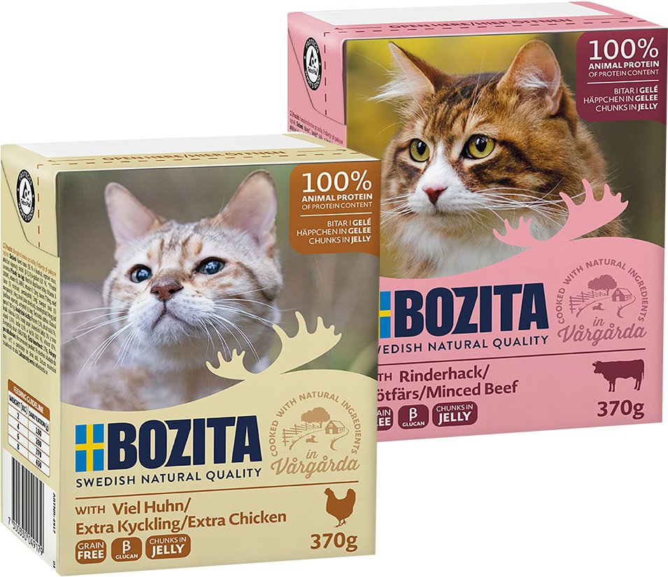 Sparpaket Bozita Tetra Häppchen 24 x 370 g - Mixpaket Gelee (2 Sorten)