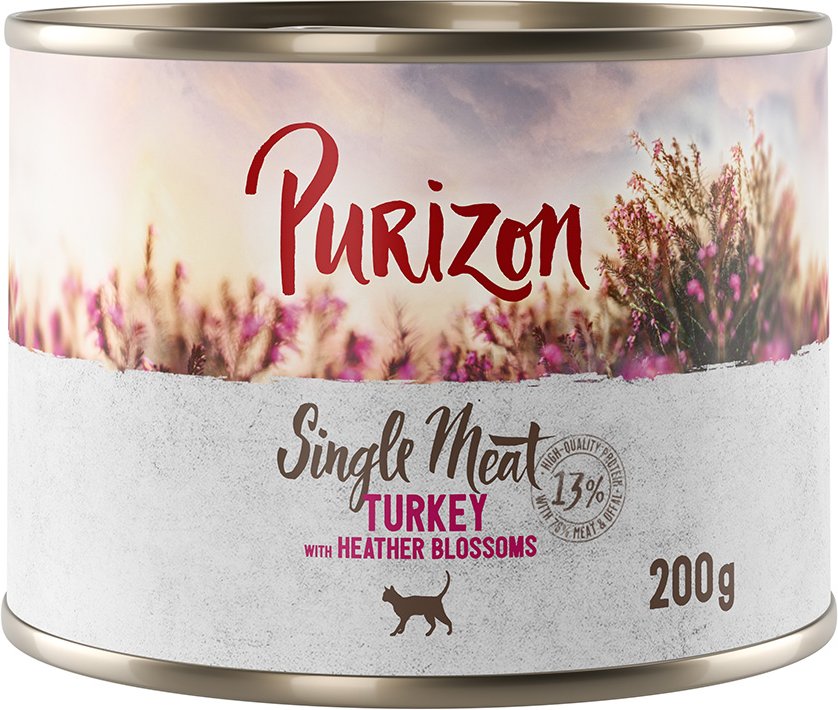 Sparpaket Purizon Single Meat 24 x 200 g - Pute mit Heidekrautblüten