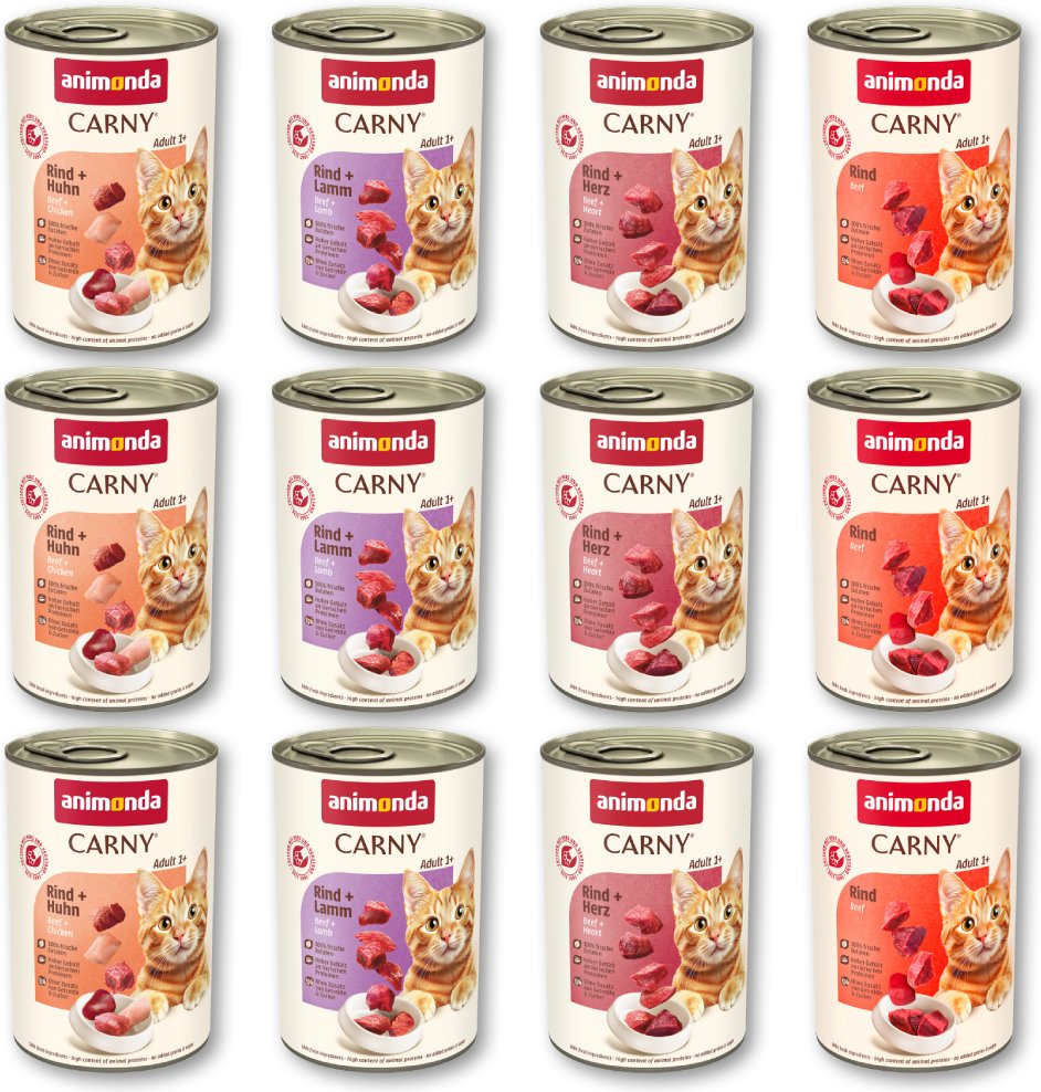 Sparpaket animonda Carny Adult 24 x 400 g - Mixpaket Rind (4 Sorten)