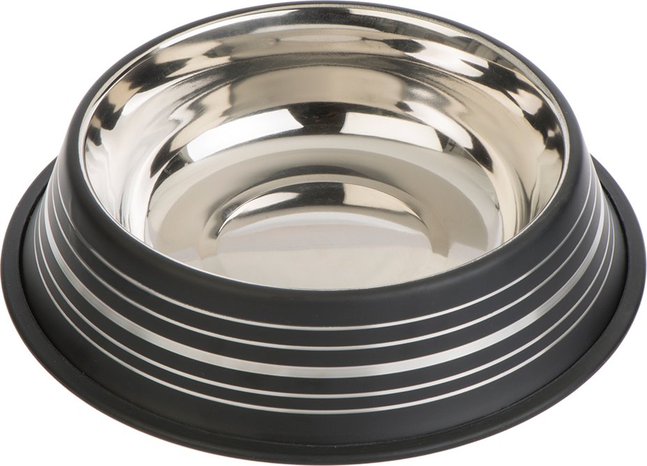 Silver Line Edelstahlnapf mattschwarz - Sparset: 2 x 200 ml, Ø 15 cm