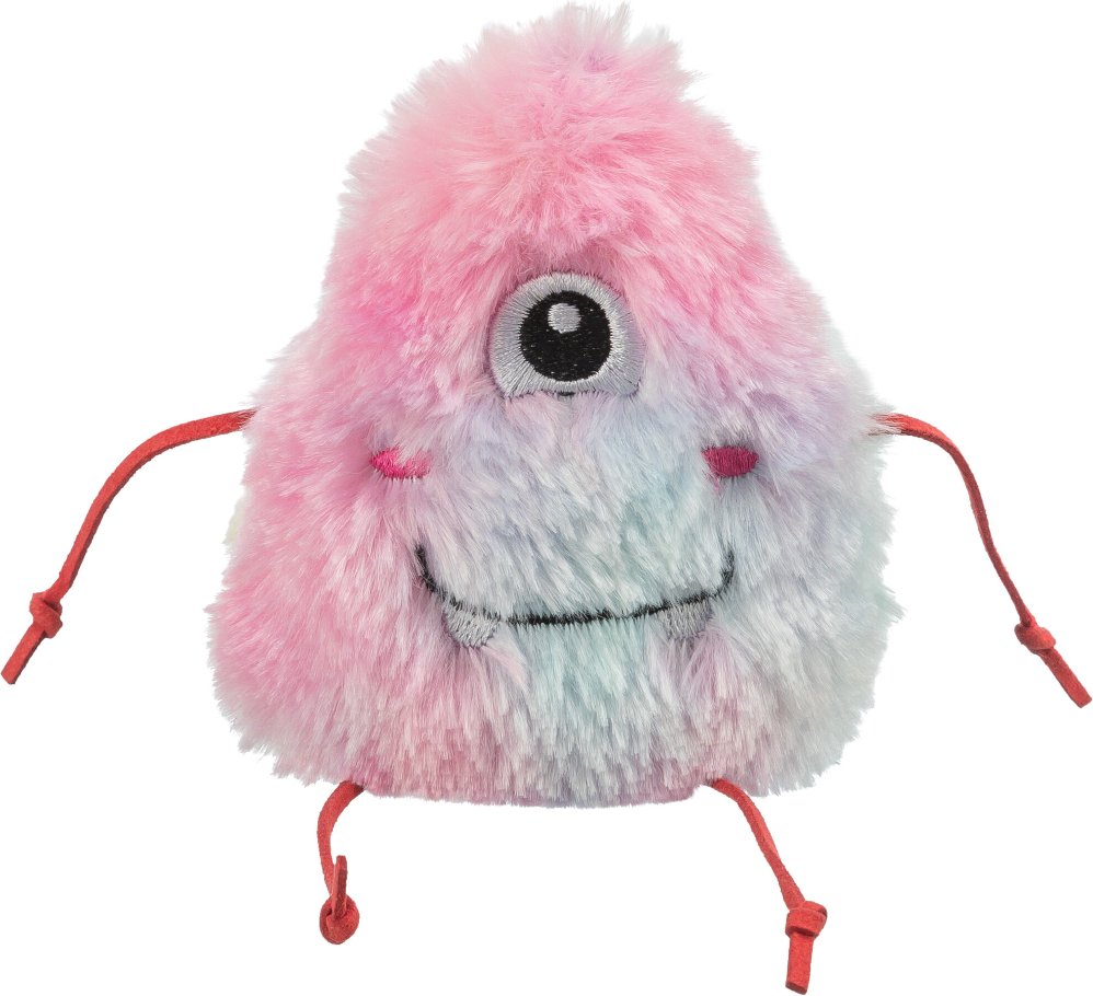 Trixie Katzenspielzeug Plüschmonster mit Katzenminze - 1 Stück, blau / pink