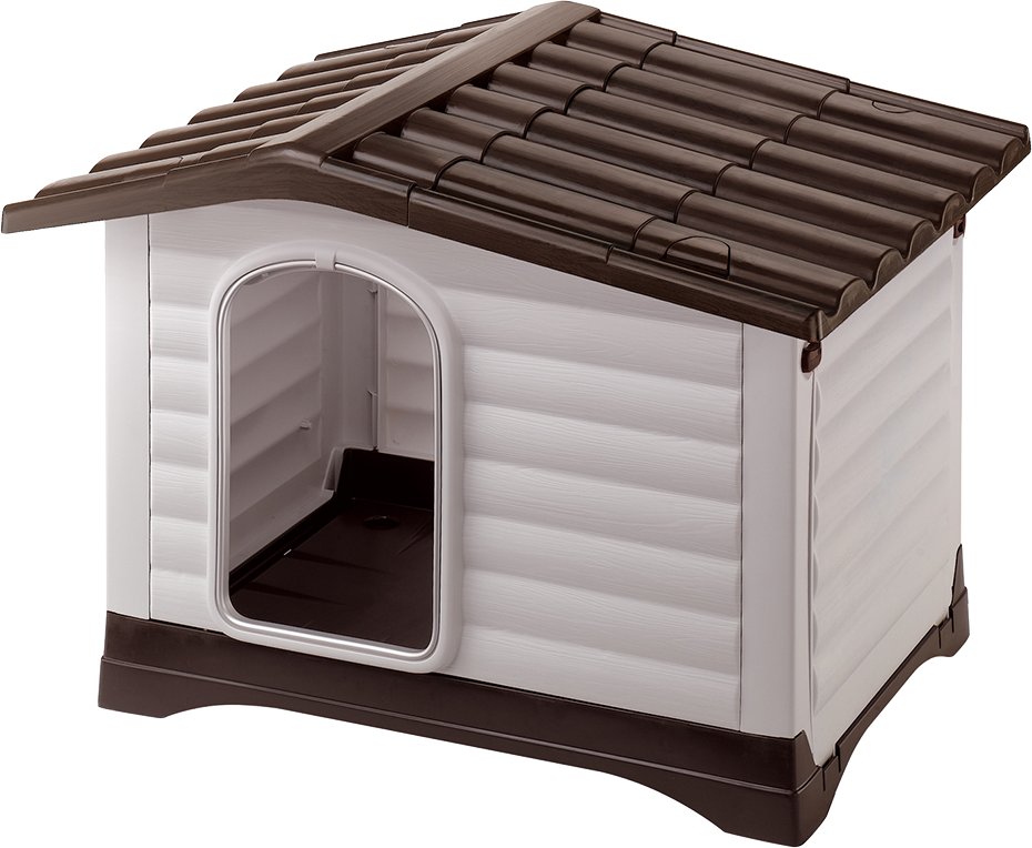 Ferplast Kunststoffhundehütte Dogvilla - Größe 110: B 111 x T 84 x H 79 cm