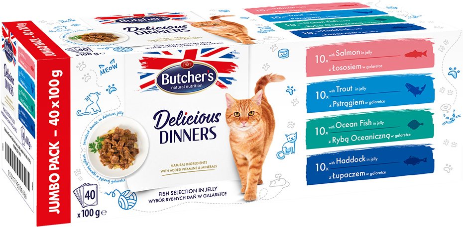 Megapack Butcher's Delicious Dinners 40 x 100 g - Fischauswahl in Gelee