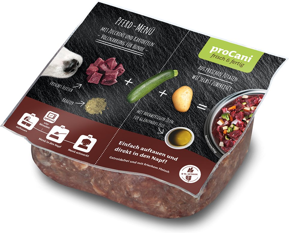 proCani Frisch & Fertig Pferd Menü - 22 x 500 g