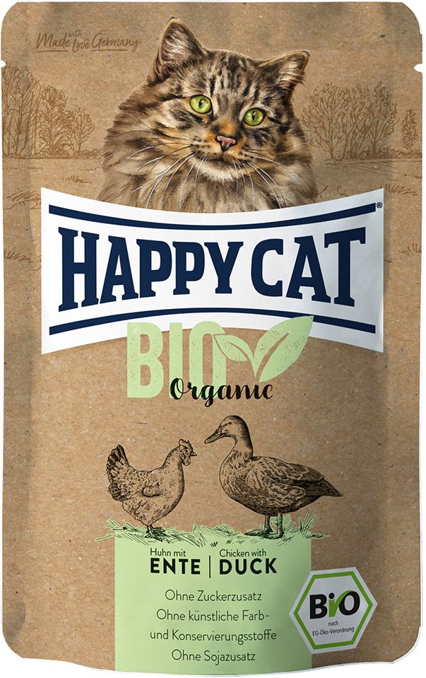 Mixpaket Happy Cat Bio Pouch 4 x 85 g - Jetzt testen - Mixpaket (4 Sorten)