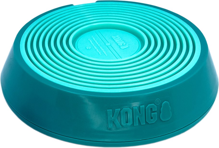 Thumbnail - KONG Licks Spinz Hundespielzeug - blaugrün, Größe L: ca. Ø 20,3 x H 4,5 cm