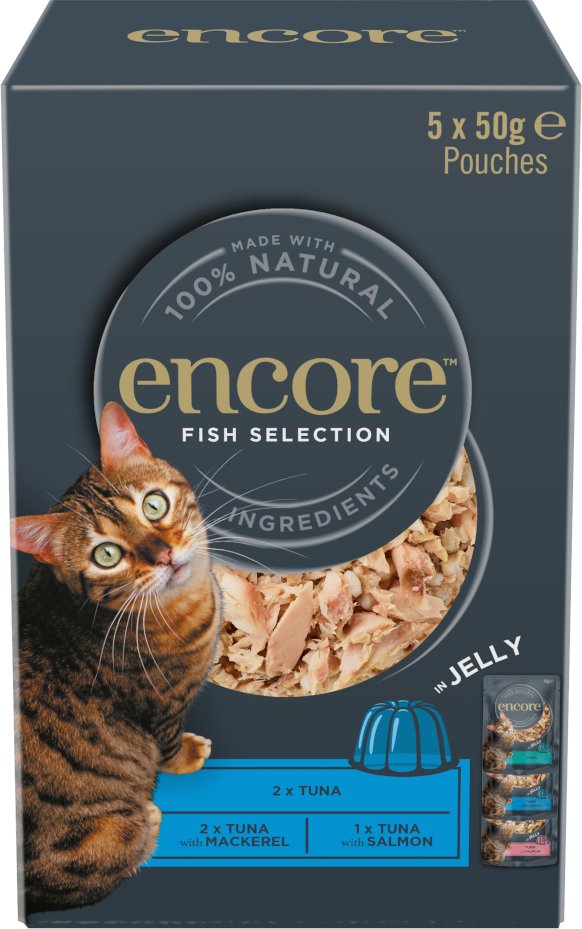 Encore Jelly Pouch Mixpaket 20 x 50 g - Auswahl mit Fisch (3 Sorten)