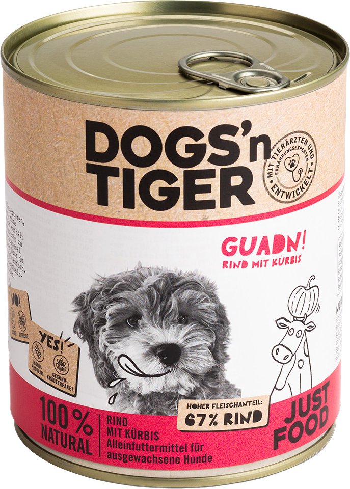 Thumbnail - Dogs'n Tiger Adult 6 x 800 g - Rind & Kürbis