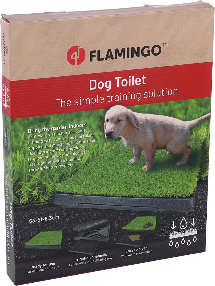 FLAMINGO Hundetoilette mit Kunstrasen - Toilettenbox & Rasenmatte