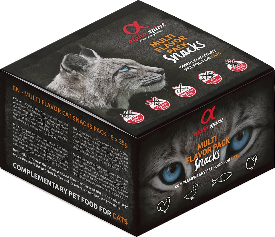 alpha spirit Multi-Flavour Snacks für Katzen - 9 x 35 g
