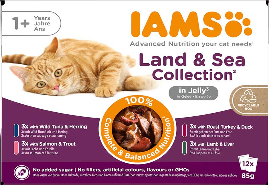 IAMS Advanced Nutrition Adult Land & Sea Mix - in Gelee (12 x 85 g)