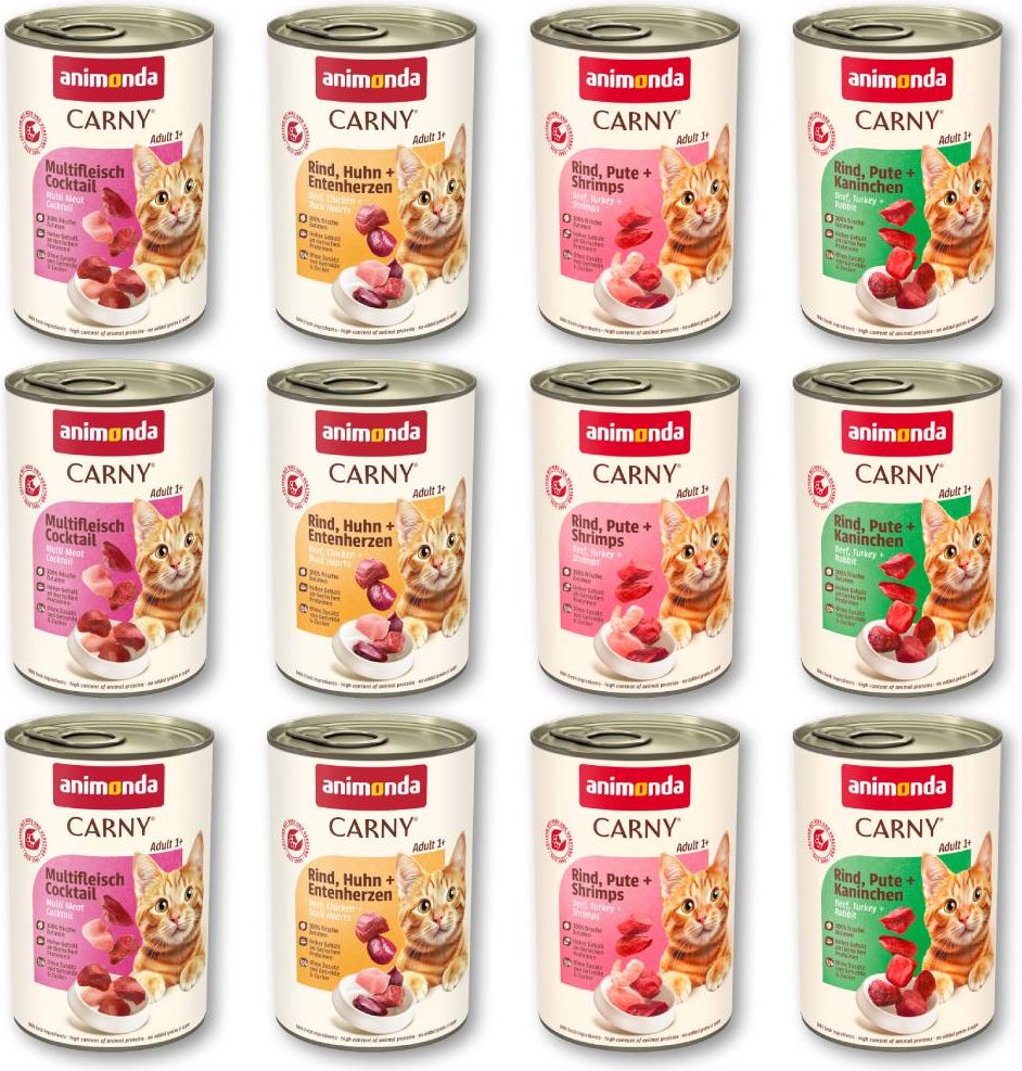 Sparpaket animonda Carny Adult 24 x 400 g - Mixpaket Rind & Geflügel (4 Sorten)
