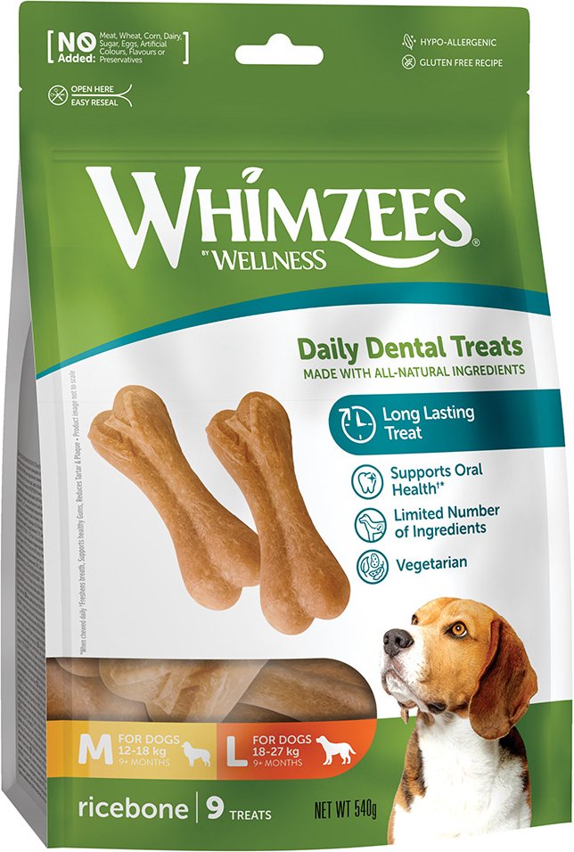 Thumbnail - Whimzees by Wellness Ricebones - Größe M/L: für mittelgroße & große Hunde (12-27 kg, 9 Stück)