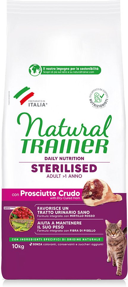 1 kg gratis! 10 kg Natural Trainer Sterilised - Rohschinken