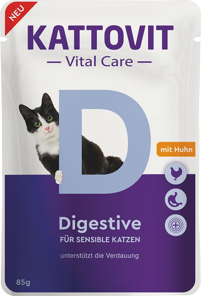 Kattovit Vital Care Digestive Pouches mit Huhn - Sparpaket: 24 x 85 g