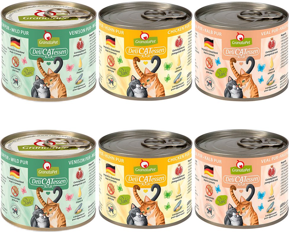 GranataPet DeliCatessen Probierpakete 6 x 200 g - Probierpaket PUR 2
