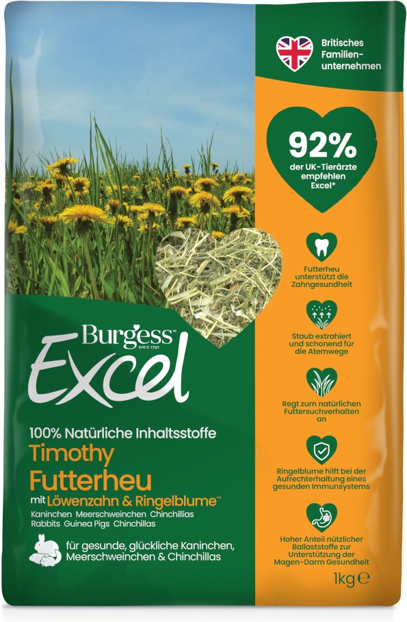 Burgess Excel Futterheu mit Löwenzahn und Ringelblume - 1 kg