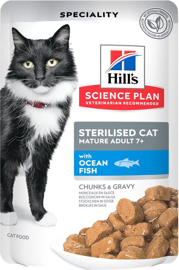 Hill's Science Plan Mature Adult 7+ Seefisch & Huhn - Sparpaket: Sterilised Meeresfisch (24 x 85 g)