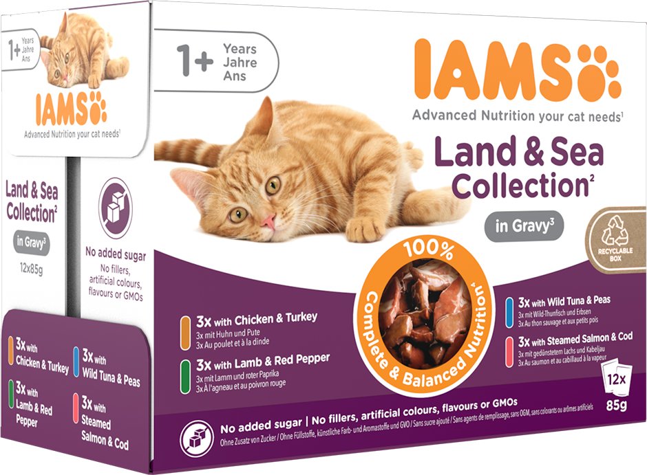 IAMS Advanced Nutrition Adult Land & Sea Mix - Sparpaket: in Sauce (24 x 85 g)