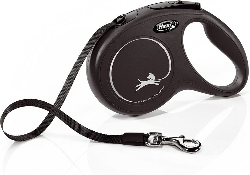 flexi Classic Gurt-Leine schwarz, 5 m - Größe M: bis 25 kg