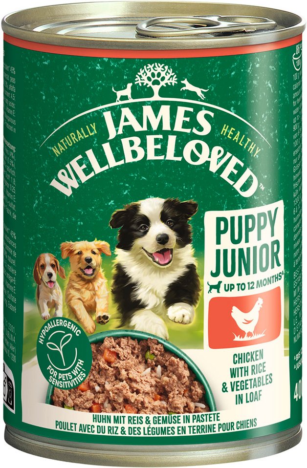 Thumbnail - James Wellbeloved Junior Dog Hypoallergenic Huhn in Pastete - Sparpaket: 24 x 400 g