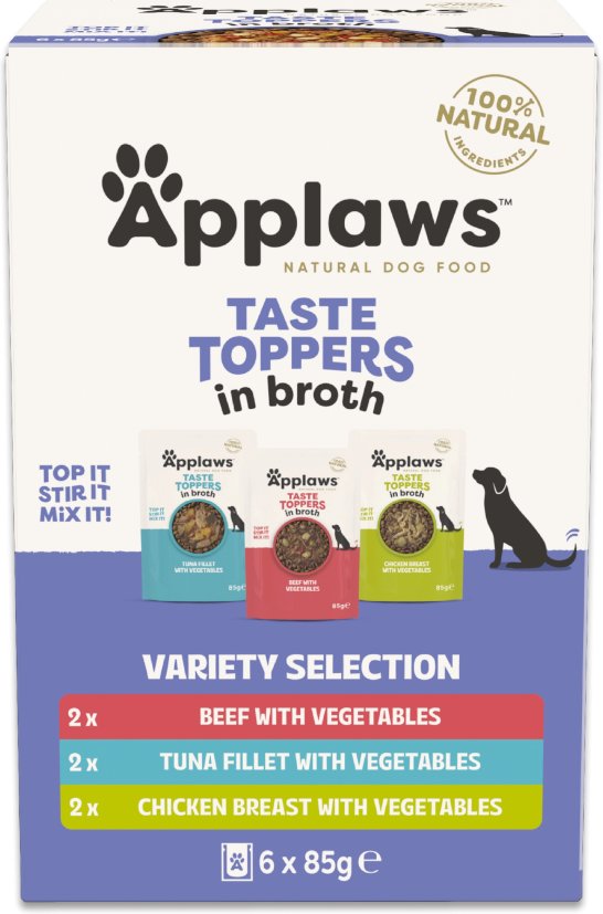 Sparpaket Applaws Taste Toppers 12 x 85 g - Probiermix in Brühe