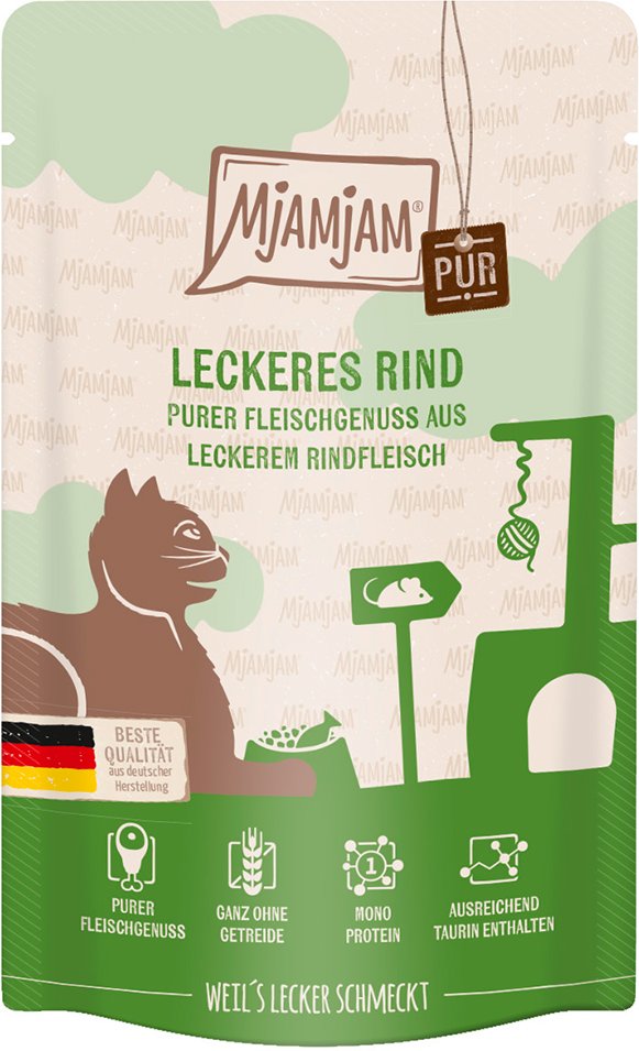 MjAMjAM Quetschie purer Fleischgenuss 12 x 125 g - leckeres Rind pur
